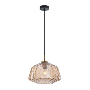 Antita lampa wisząca 1xE27 czarna/bursztynowy PND-3644-1-BRO-AMB