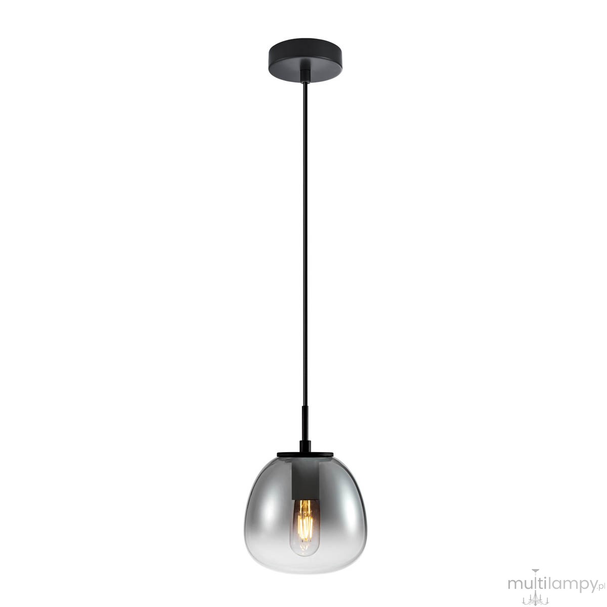 Antita lampa wisząca 1xE27 czarna/dymiony PND-3650-1S-BK-CSG