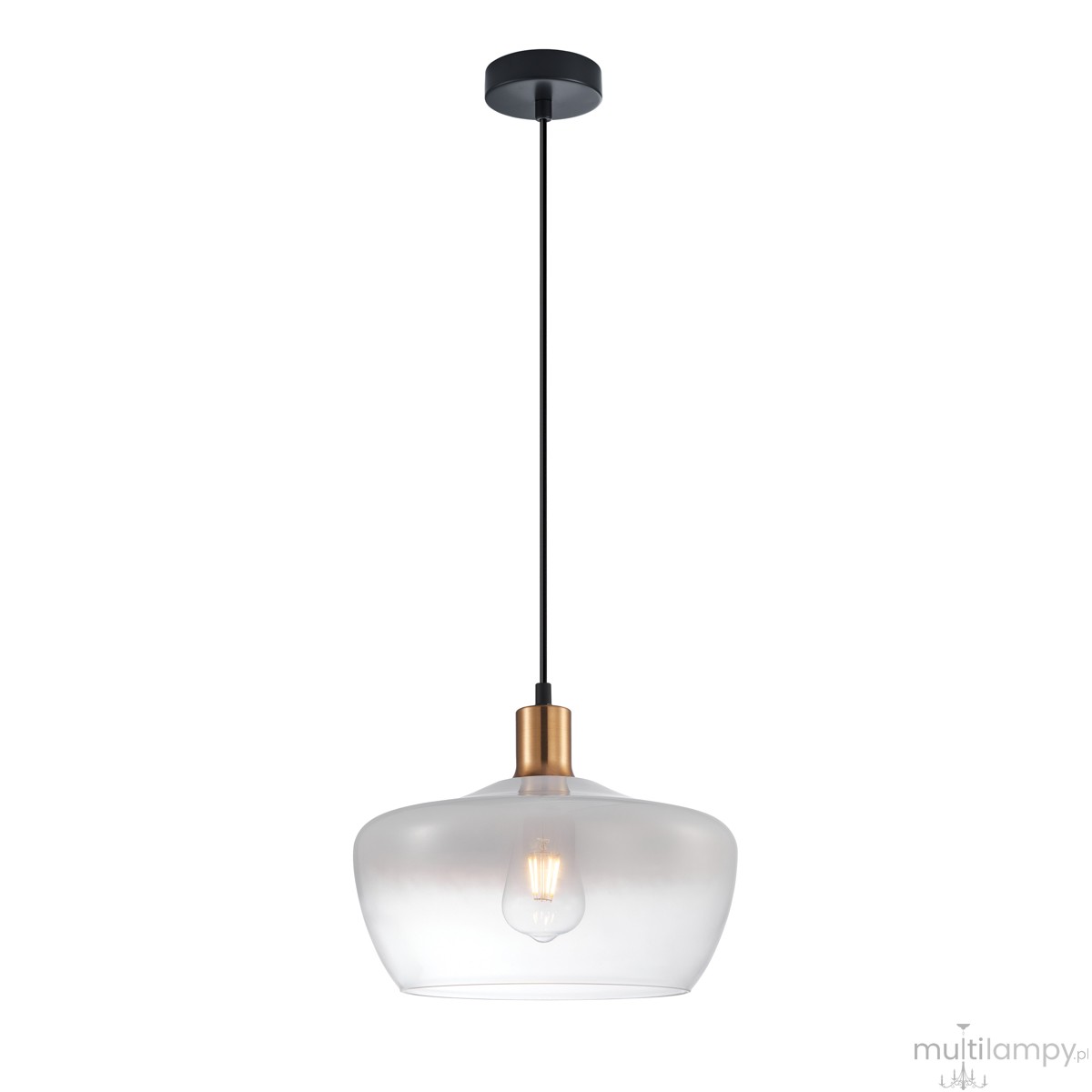 Parola lampa wisząca 1xE27 czarna/biały PND-3636-1-BRO-W