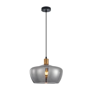 Parola lampa wisząca 1xE27 czarna/dymiony PND-3636-1-BRO-SG