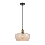 Parola lampa wisząca 1xE27 czarna/bursztynowy PND-3636-1-BRO-AMB