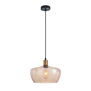 Parola lampa wisząca 1xE27 czarna/bursztynowy PND-3636-1-BRO-AMB