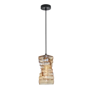 Altera lampa wisząca 1xE27 czarna/bursztynowy PND-3219-1-BRO-AMB