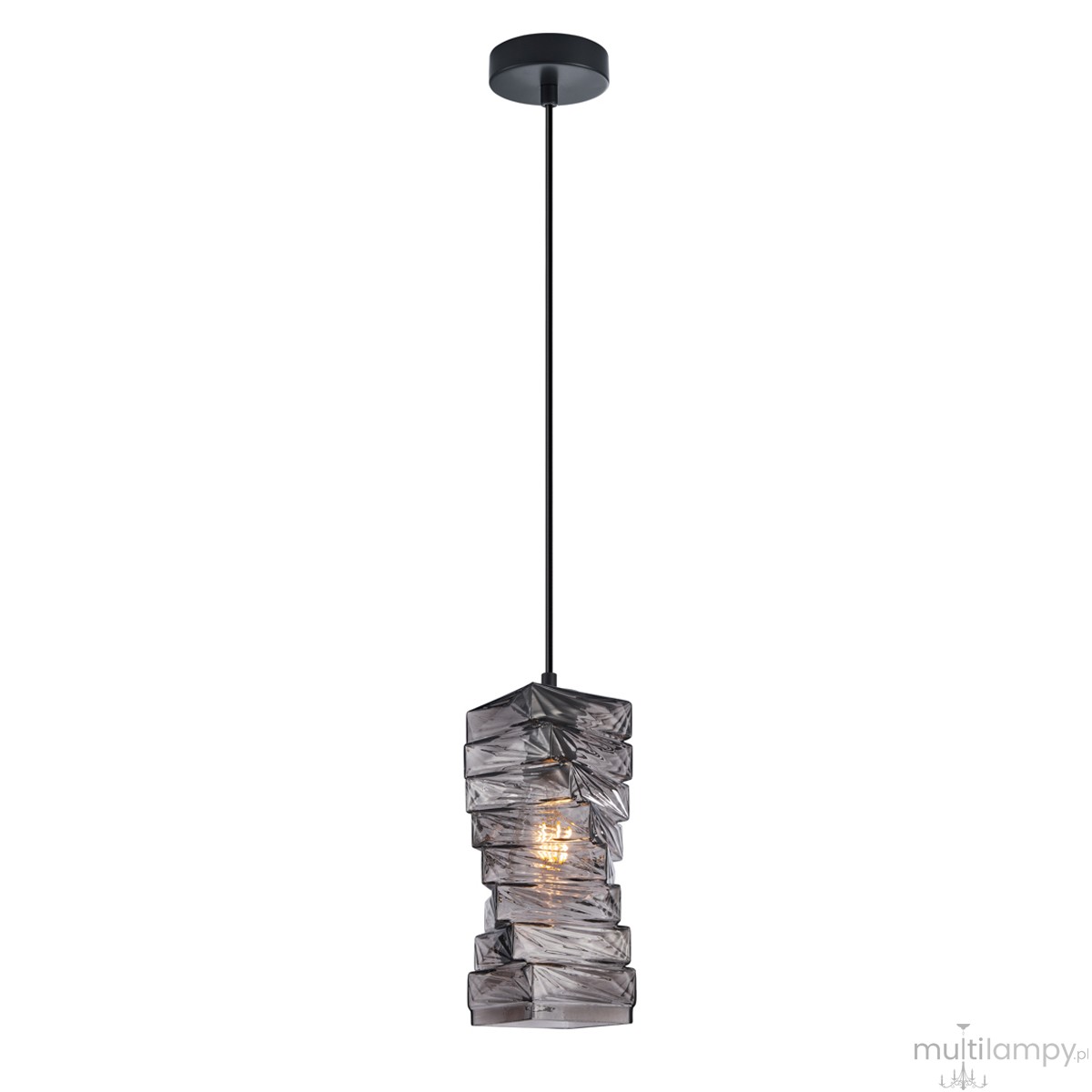 Altera lampa wisząca 1xE27 czarna/dymiony PND-3219-1-BK-SG