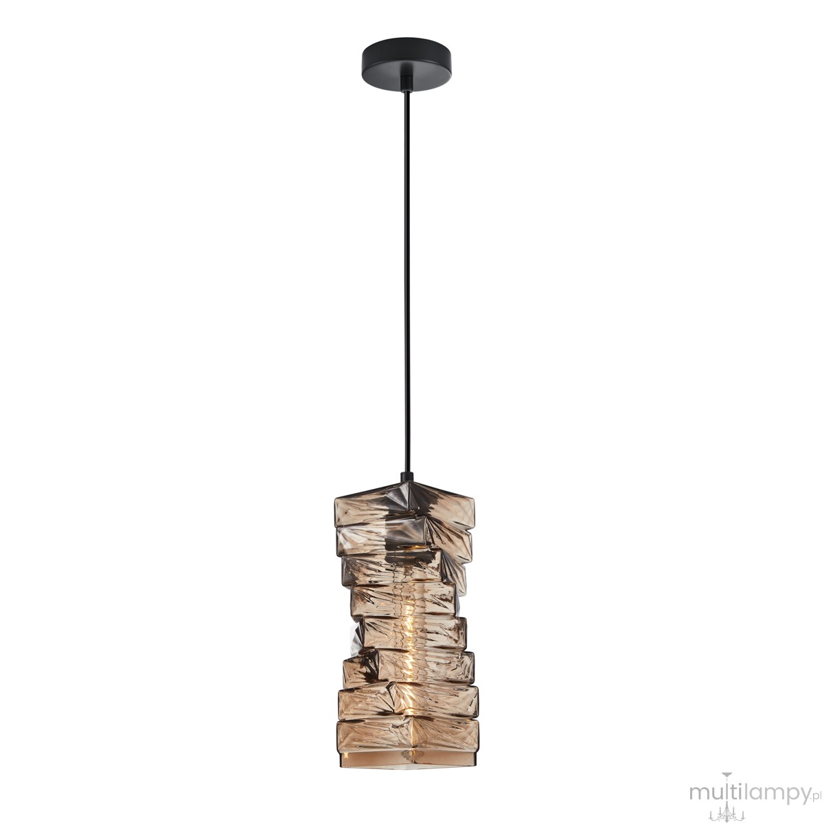 Altera lampa wisząca 1xE27 czarna/brązowy PND-3219-1-BK-CF