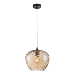 Bresco lampa wisząca 1xE27 czarna/bursztynowy PND-3033-1-BRO-AMB
