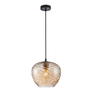 Bresco lampa wisząca 1xE27 czarna/bursztynowy PND-3033-1-BRO-AMB