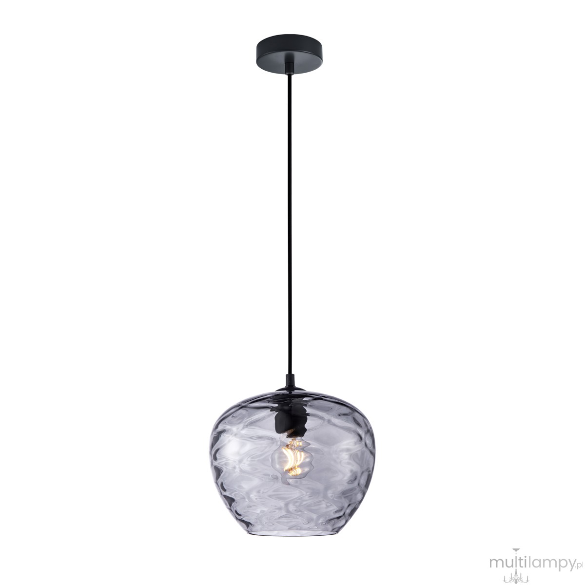 Bresco lampa wisząca 1xE27 czarna/dymiony PND-3033-1-BK-SG
