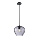 Bresco lampa wisząca 1xE27 czarna/dymiony PND-3033-1-BK-SG