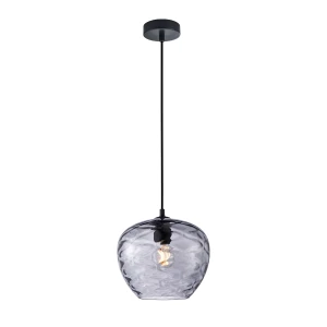Bresco lampa wisząca 1xE27 czarna/dymiony PND-3033-1-BK-SG