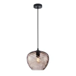 Bresco lampa wisząca 1xE27 czarna/brązowy PND-3033-1-BK-CF