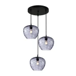 Bresco lampa wisząca 3xE27 czarna/dymiony PND-3033-3A-BK-SG