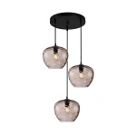 Bresco lampa wisząca 3xE27 czarna/brązowy PND-3033-3A-BK-CF