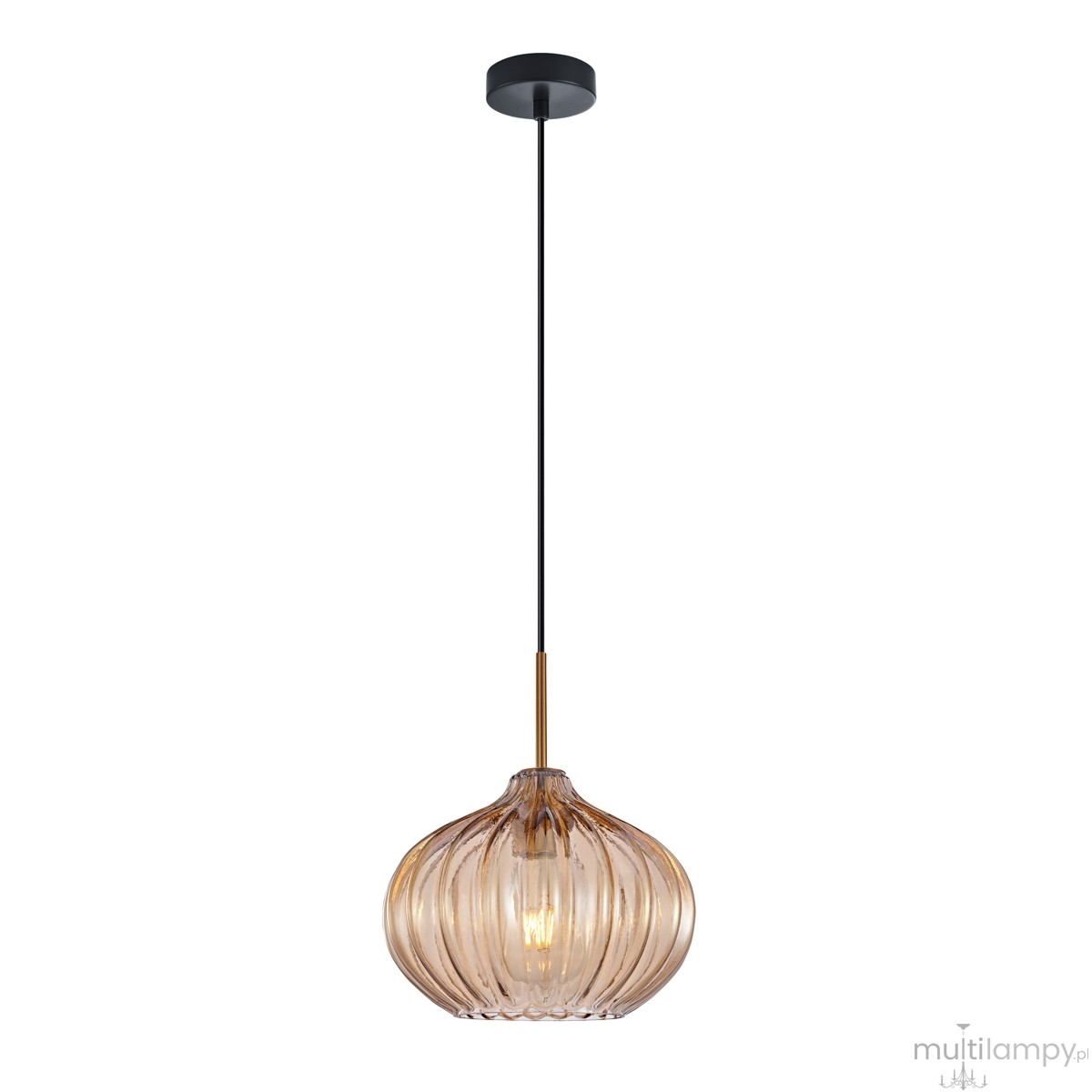 Pansol lampa wisząca 1xE27 czarna/bursztynowy PND-2940-1S-BRO-AMB