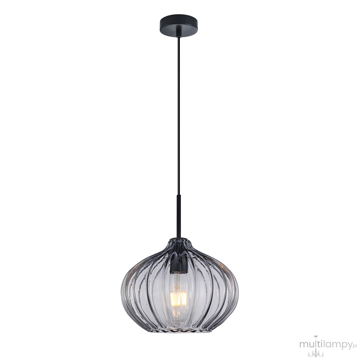 Pansol lampa wisząca 1xE27 czarna/dymiony PND-2940-1S-BK-SG2