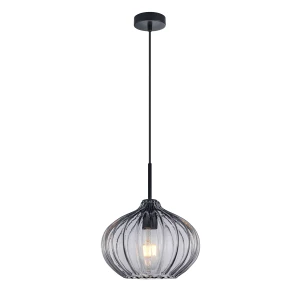 Pansol lampa wisząca 1xE27 czarna/dymiony PND-2940-1S-BK-SG2