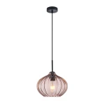 Pansol lampa wisząca 1xE27 czarna/brązowy PND-2940-1S-BK-CF