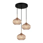 Pansol lampa wisząca 3xE27 czarna/bursztynowy PND-2940-3AS-BRO-AMB