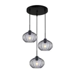 Pansol lampa wisząca 3xE27 czarna/dymiony PND-2940-3AS-BK-SG2