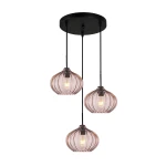 Pansol lampa wisząca 3xE27 czarna/brązowy PND-2940-3AS-BK-CF