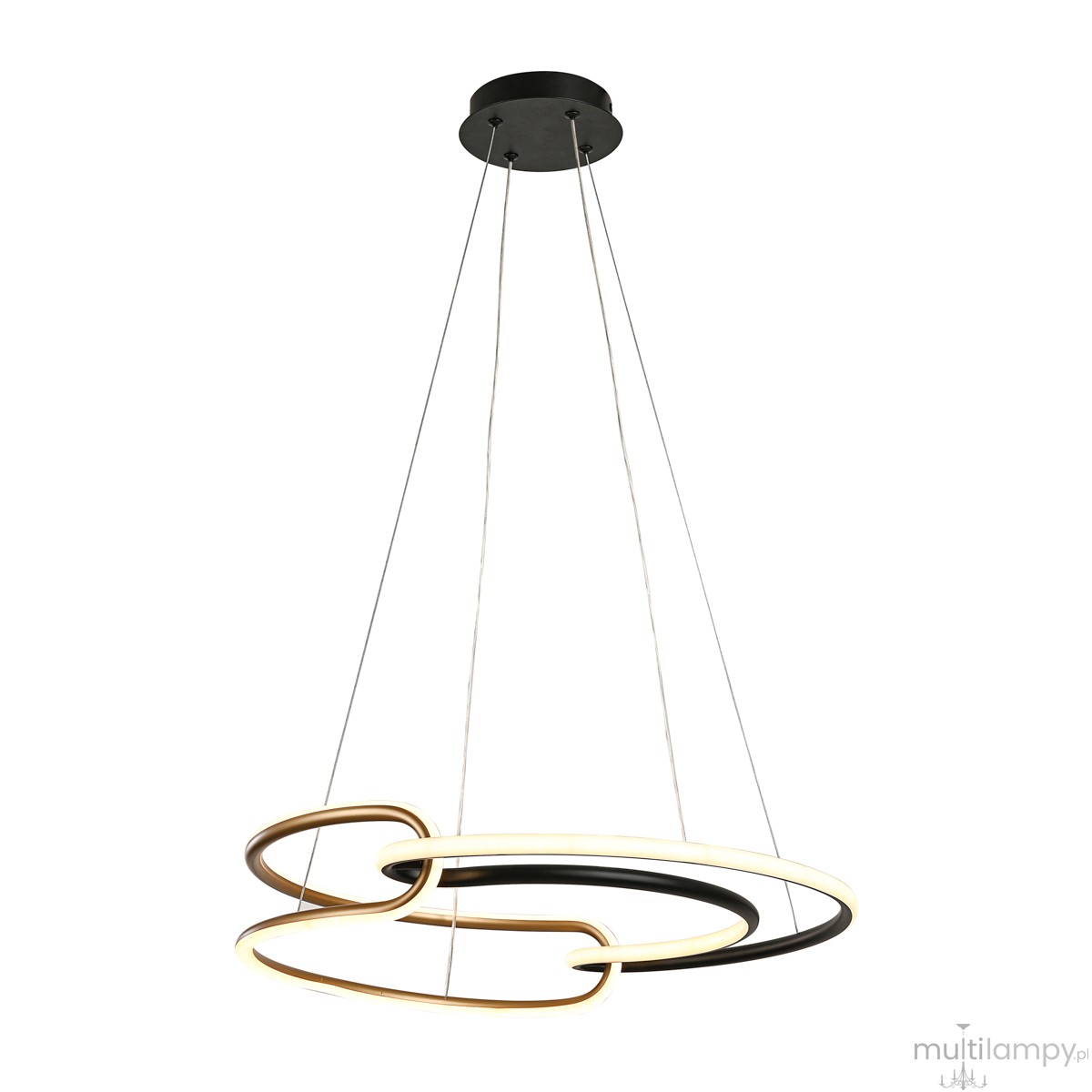 Casar lampa wisząca LED 40W CCT czarna/złota PND-24002-BK-GD