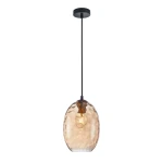Novala lampa wisząca 1xE27 czarna/bursztynowy PND-3031-1-BRO-AMB