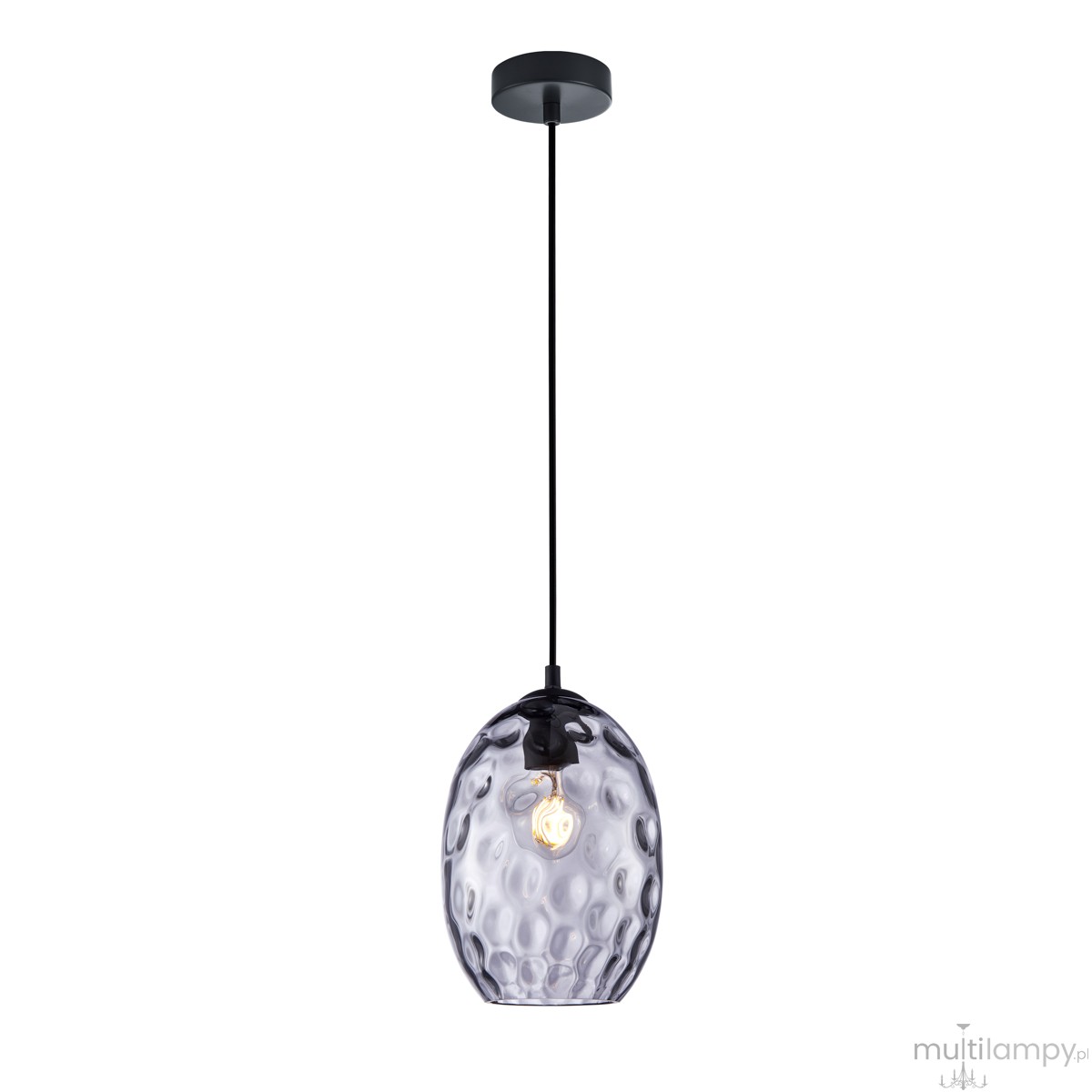 Novala lampa wisząca 1xE27 czarna/dymiony PND-3031-1-BK-SG