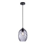 Novala lampa wisząca 1xE27 czarna/dymiony PND-3031-1-BK-SG