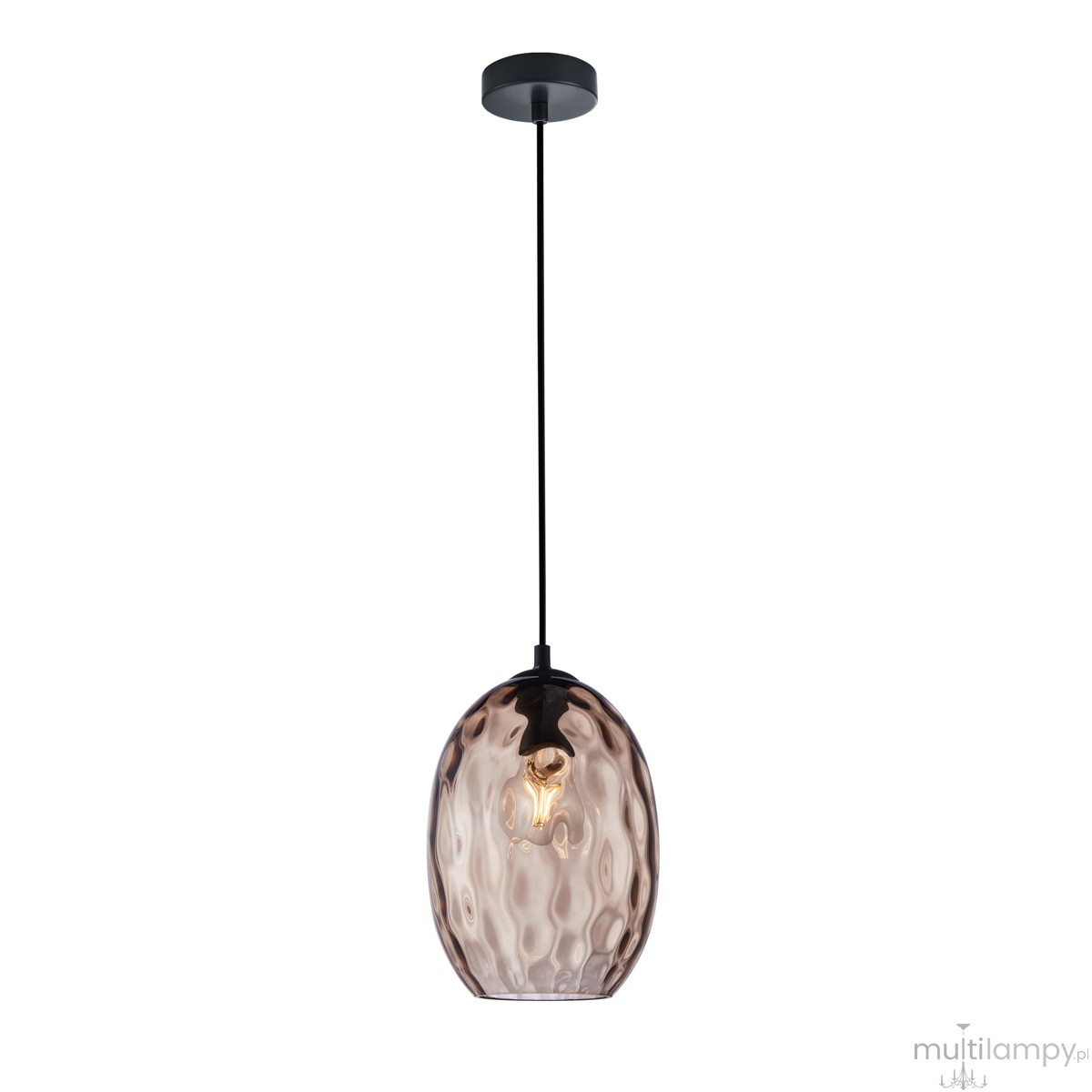 Novala lampa wisząca 1xE27 czarna/brązowy PND-3031-1-BK-CF