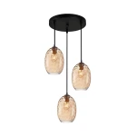 Novala lampa wisząca 3xE27 czarna/bursztynowy PND-3031-3A-BRO-AMB