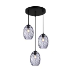 Novala lampa wisząca 3xE27 czarna/dymiony PND-3031-3A-BK-SG