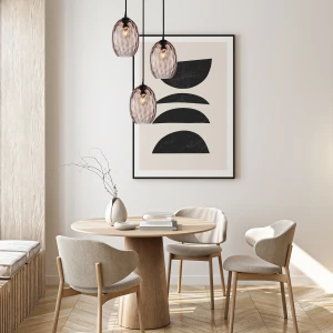 Novala lampa wisząca 3xE27 czarna/brązowy PND-3031-3A-BK-CF