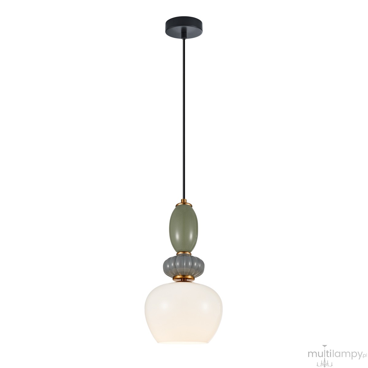 Martelo lampa wisząca 1xE27 czarna/biały PND-36545-1B-GD-WH