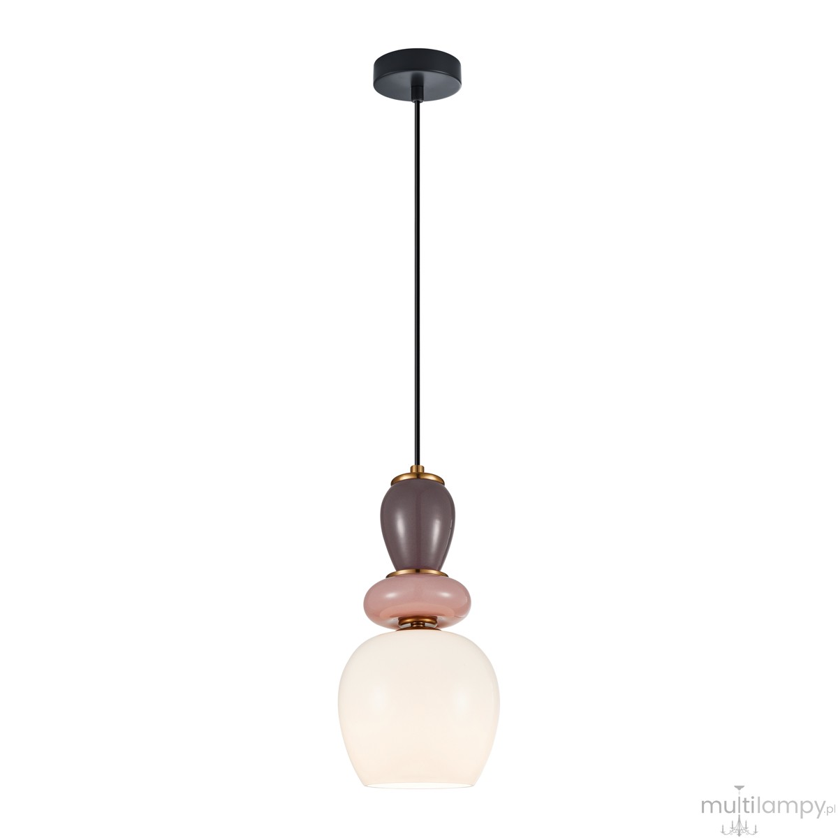 Martelo lampa wisząca 1xE27 czarna/biały PND-36545-1C-GD-WH
