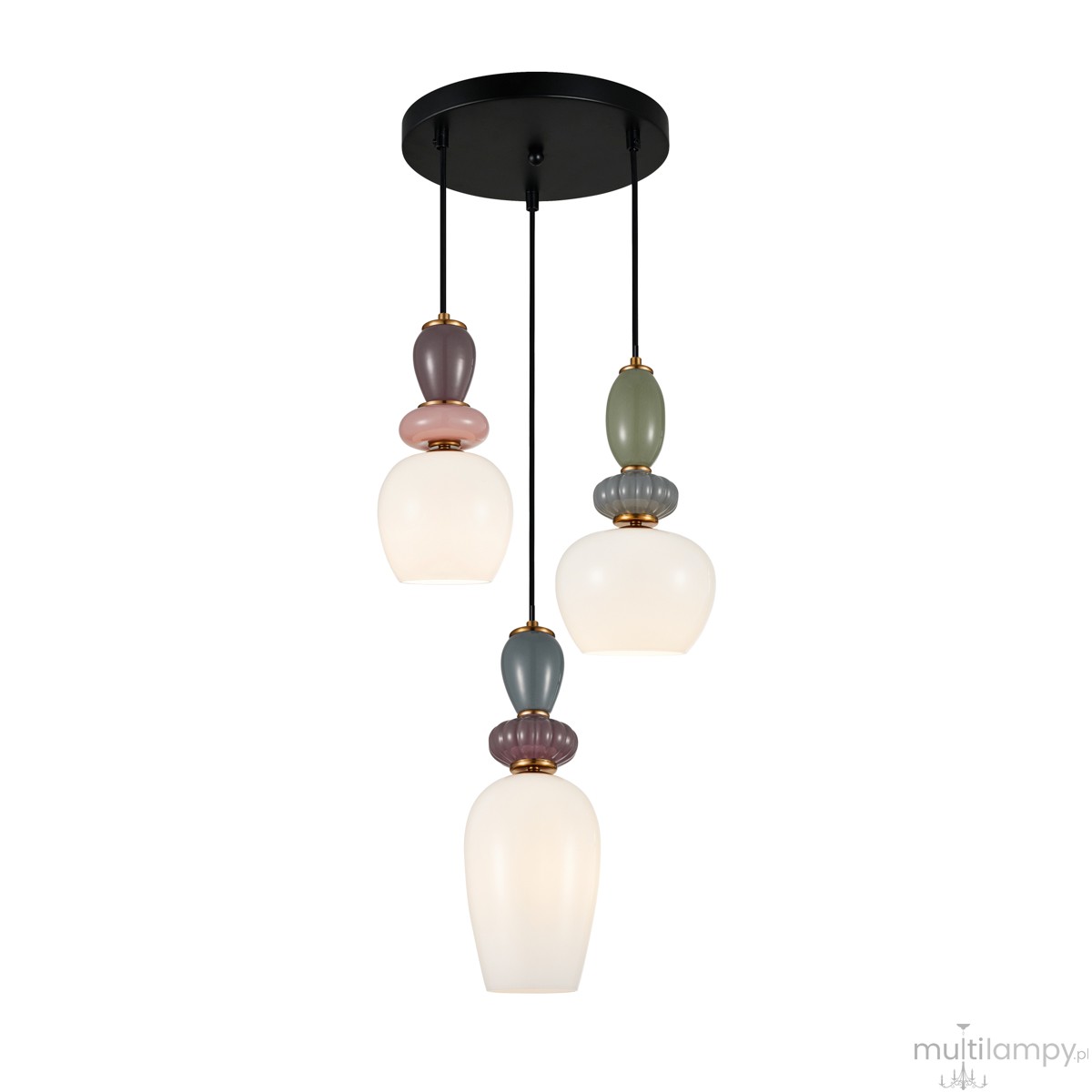 Martelo lampa wisząca 3xE27 czarna/biały PND-36545-3-GD-WH