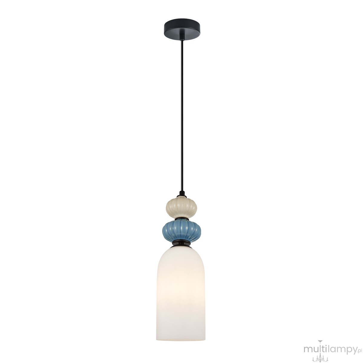 Bonato lampa wisząca 1xE27 czarna/biały PND-36573-1A-BK-WH