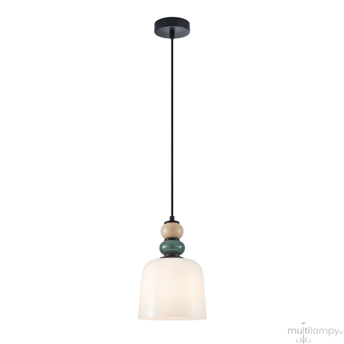 Bonato lampa wisząca 1xE27 czarna/biały PND-36573-1C-BK-WH