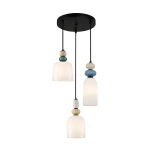 Bonata lampa wisząca 3xE27 czarna/biały PND-36573-3-BK-WH