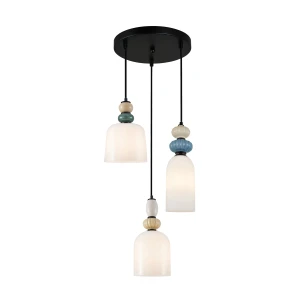 Bonata lampa wisząca 3xE27 czarna/biały PND-36573-3-BK-WH