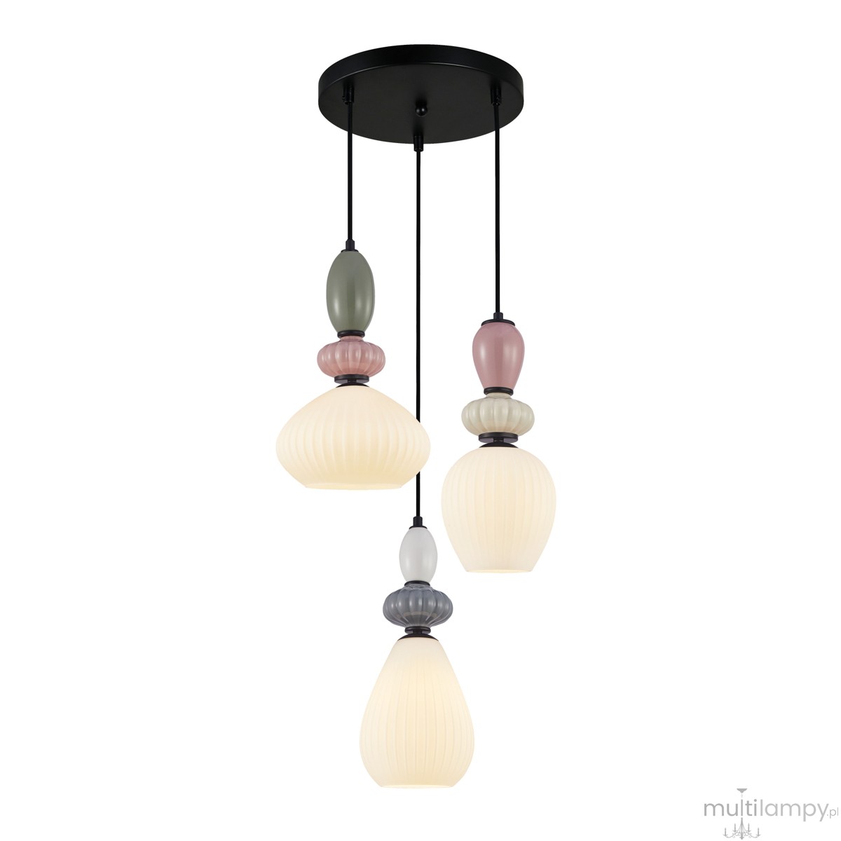 Altra lampa wisząca 3xE27 czarna/biały PND-36787-3-BK-WH