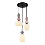 Altra lampa wisząca 3xE27 czarna/biały PND-36787-3-BK-WH