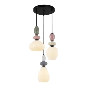 Altra lampa wisząca 3xE27 czarna/biały PND-36787-3-BK-WH