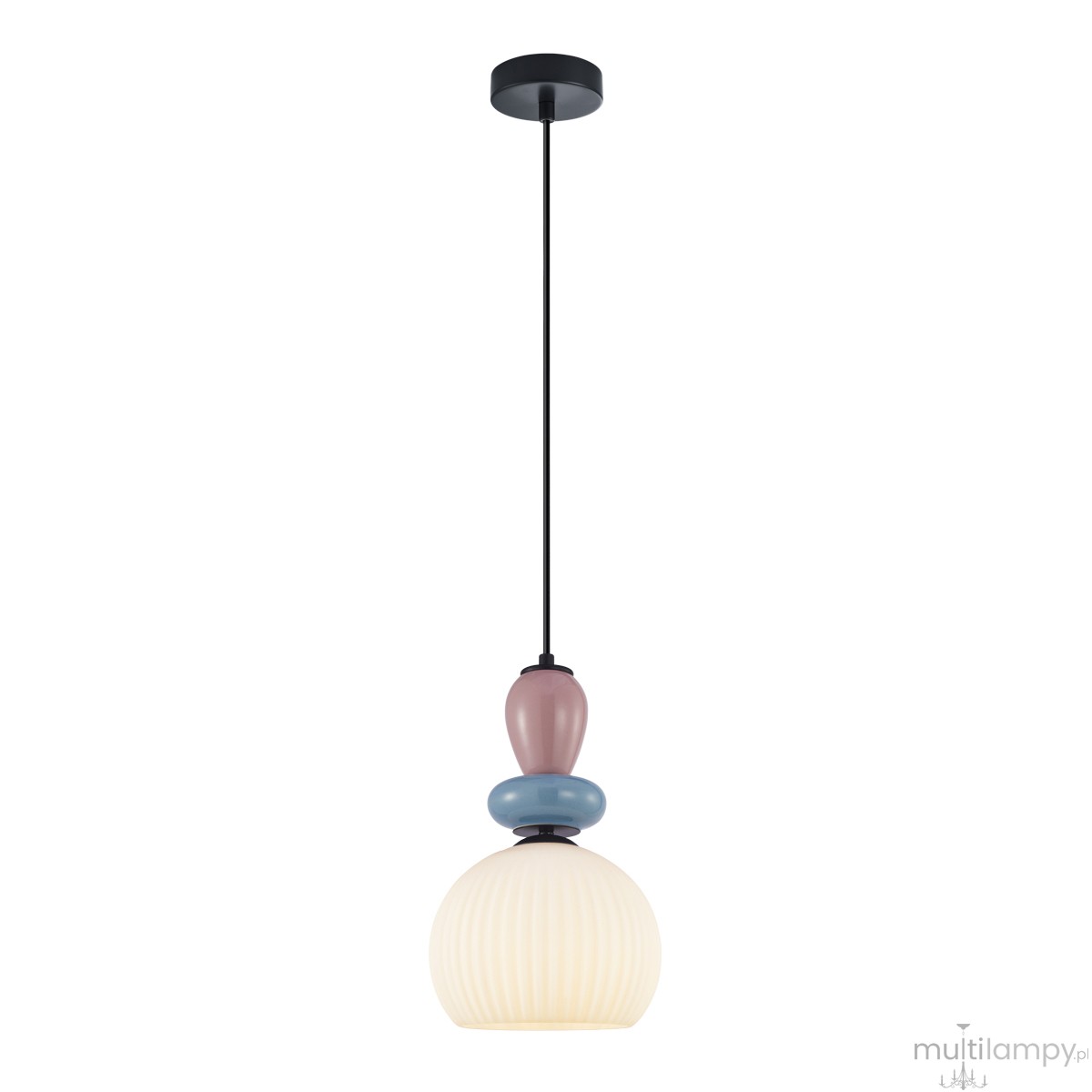 Domali lampa wisząca 1xE27 czarna/biały PND-36816-1A-BK-WH