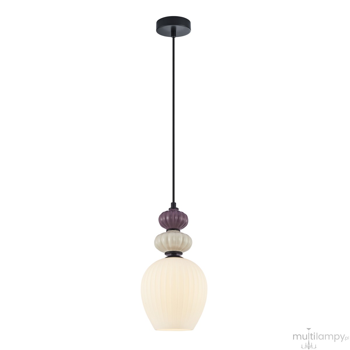 Domali lampa wisząca 1xE27 czarna/biały PND-36816-1B-BK-WH
