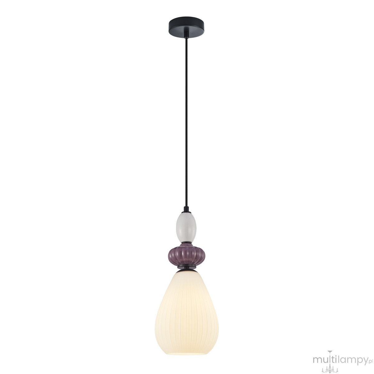 Domali lampa wisząca 1xE27 czarna/biały PND-36816-1C-BK-WH