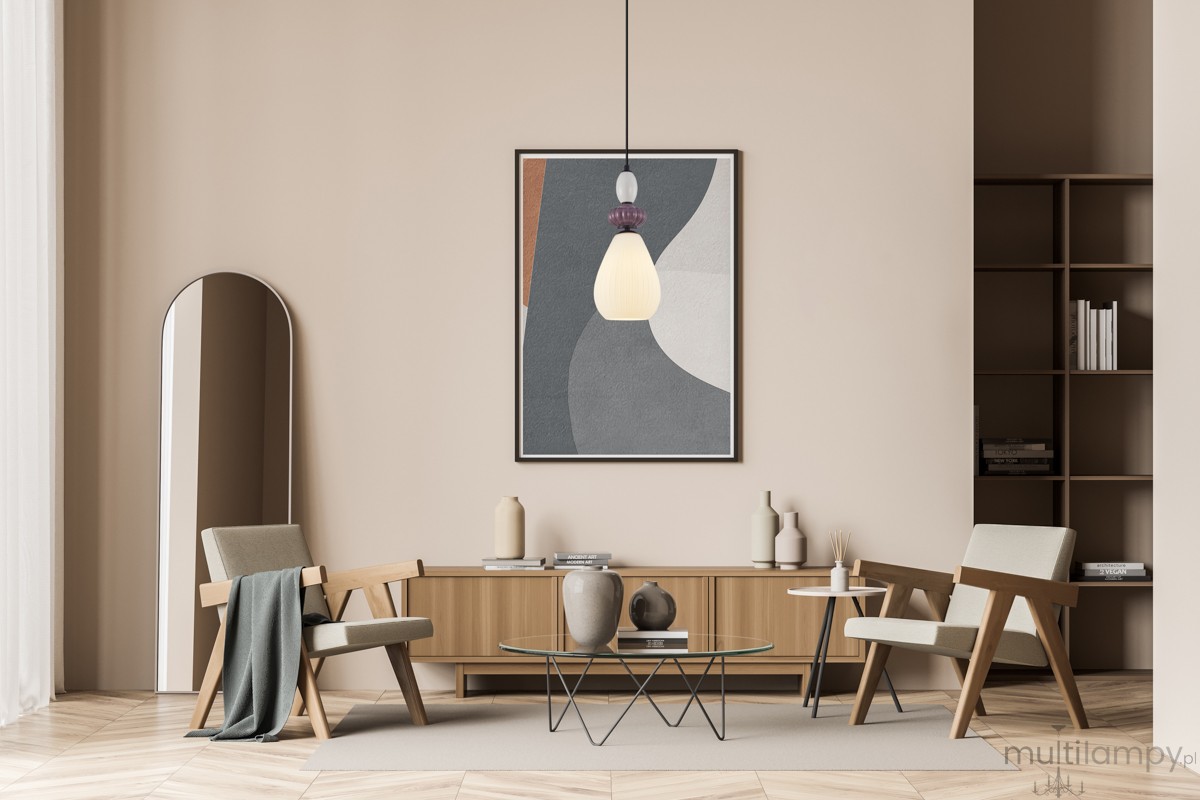Domali lampa wisząca 1xE27 czarna/biały PND-36816-1C-BK-WH