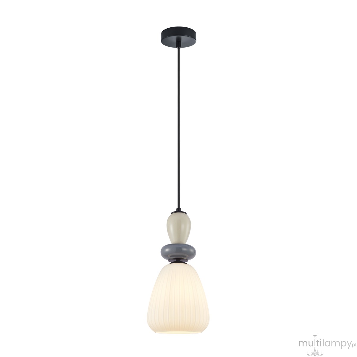 Domali lampa wisząca 1xE27 czarna/biały PND-36816-1D-BK-WH