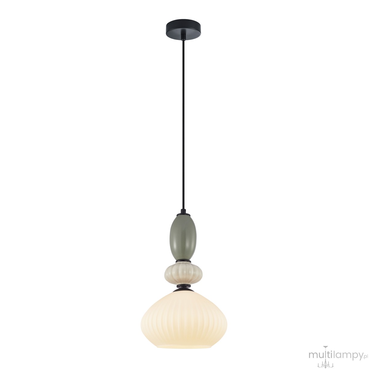 Domali lampa wisząca 1xE27 czarna/biały PND-36816-1E-BK-WH