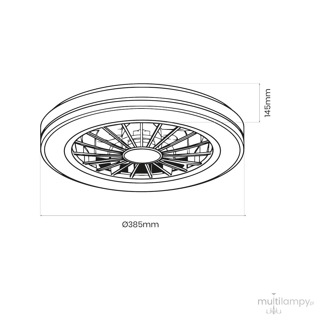 Blast lampa sufitowa z wentylatorem LED 24W + 15W CCT czarna ML2767