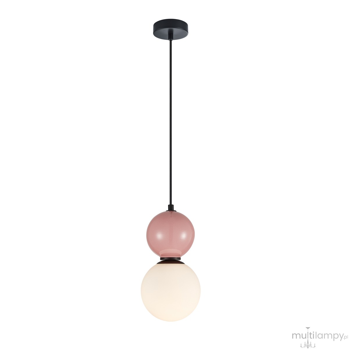 Mastal D15 lampa wisząca 1xE27 różowa PND-36603-1S-BK-PK